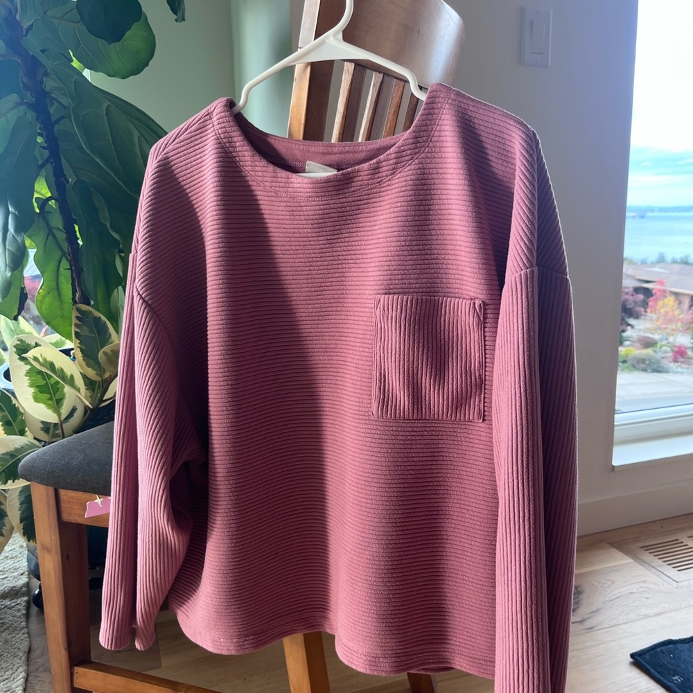a new day Women's Mauve Ribbed Sweatshirt